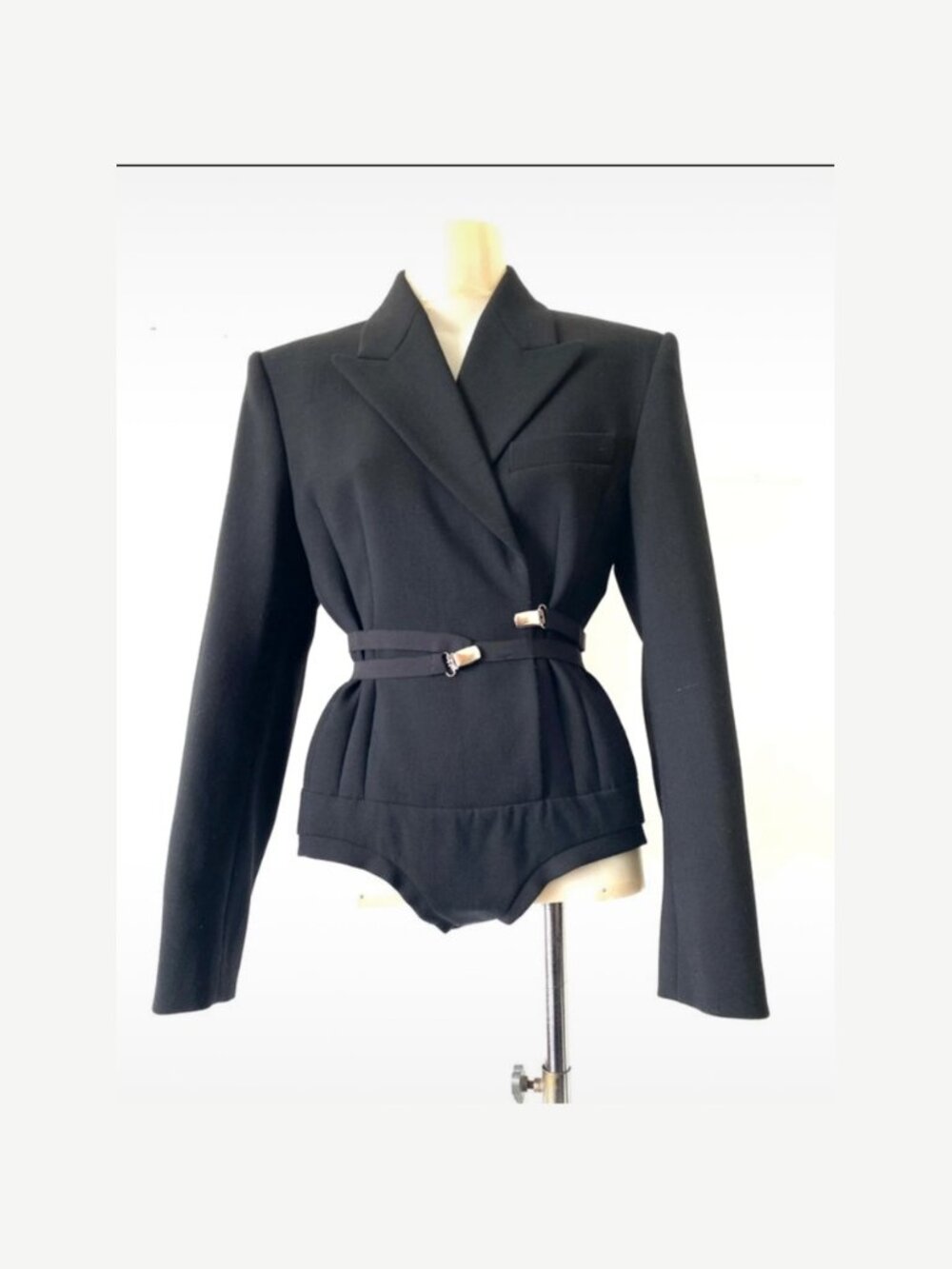 Sportmax Black Wool Blazer Bodysuit | Runway | IT 42 / US 6